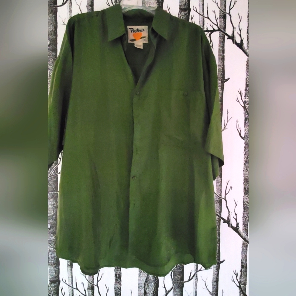 Vintage Silk Shirt or blouse green